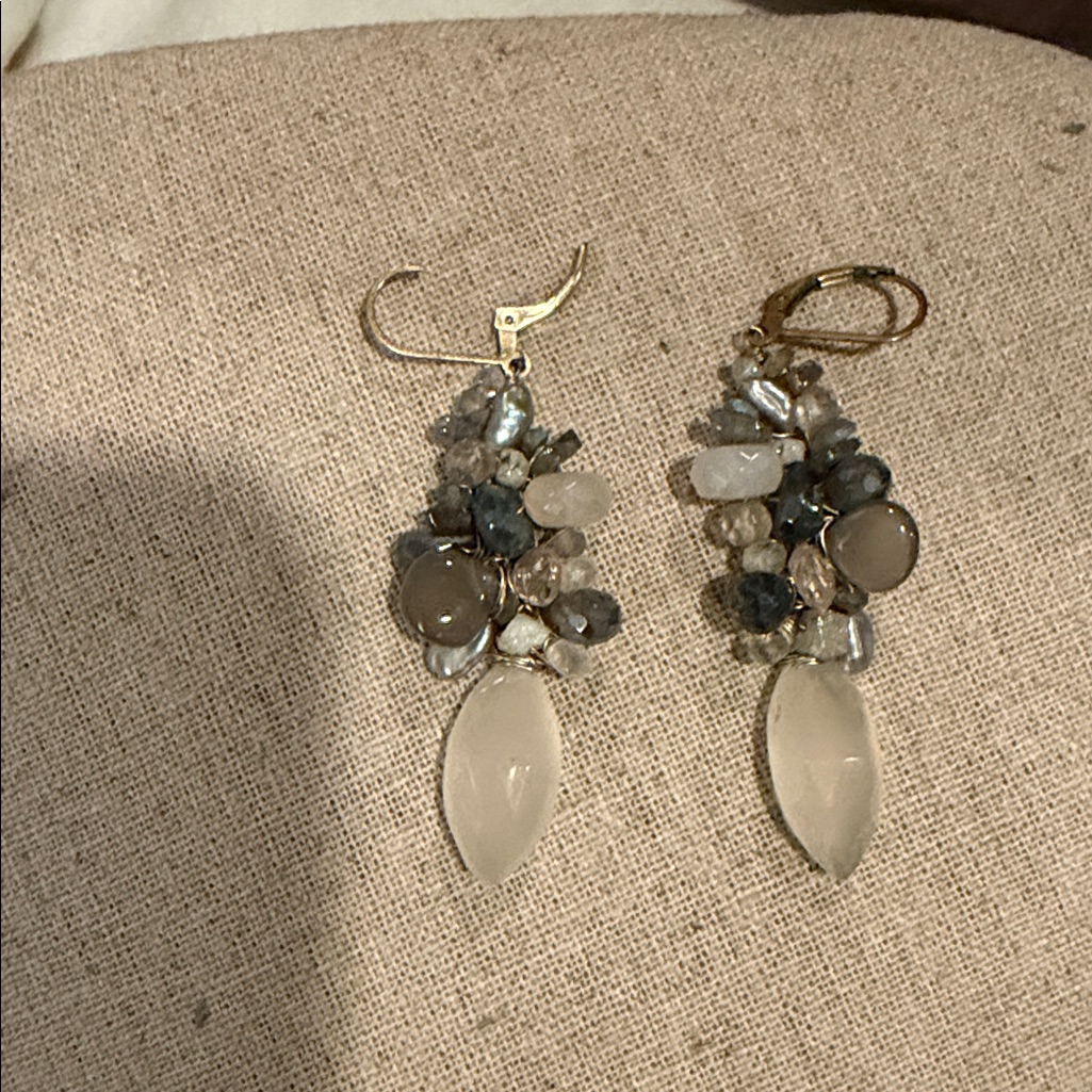 Calypso St. Barth Multi-Stone Earrings In Gold And Gray